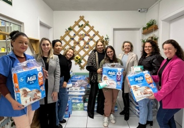 CDL Mulher de Joaçaba realiza doação de fraldas e itens de higiene para CEI Nossa Senhora de Lourdes